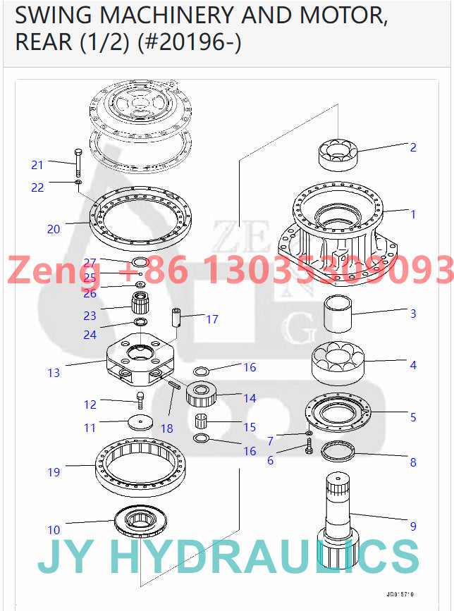 KOMATSU PC1250-8 PC1250-8R PC1250LC-8  PC1250SP-8 PC1250SP-8R PC2000-8 EXCAVATOR 706-7K-01121 706-7K-01130 706-7K-03111 706-7K-03130 SWING REDUCTION GEARBOX PARTS