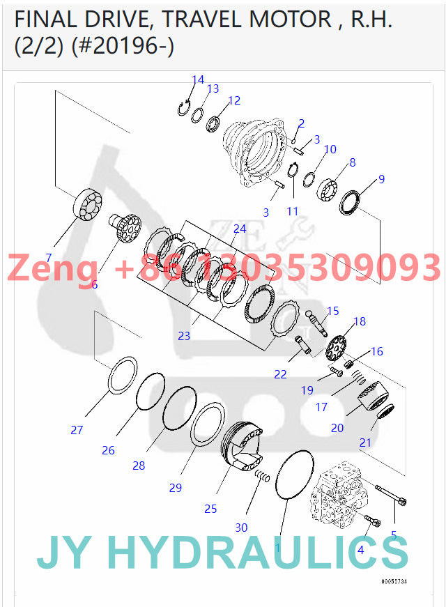 KOMATSU PC2000-8 EXCAVATOR 706-7L-01110 TRAVEL MOTOR ROTARY GROUP AND SPARE PARTS