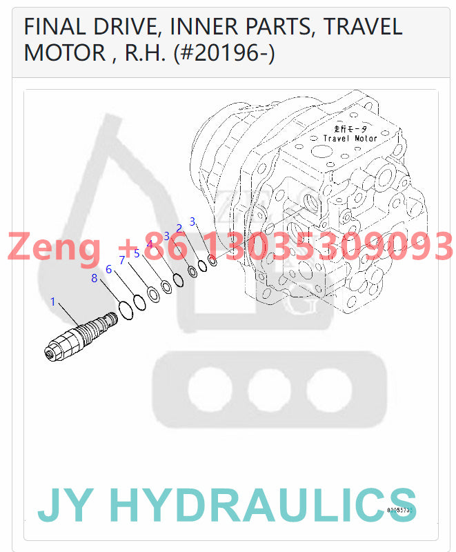 KOMATSU PC2000-8 EXCAVATOR 706-7L-01110 TRAVEL MOTOR ROTARY GROUP AND SPARE PARTS