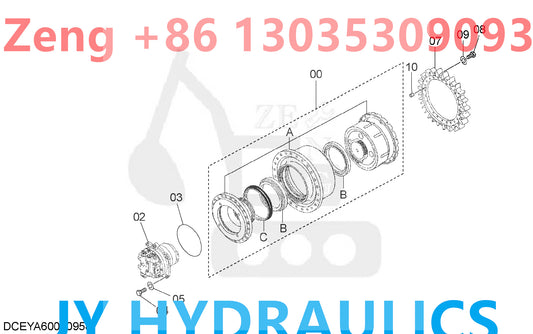 HITACHI ZX670LC-5B ZX670LC-5G ZX670LCH-5B ZX670LCH-5G ZX670LCR-5G ZX870-5G ZX870H-5G ZX870LC-5B ZX870LC-5G ZX870LCH-5G ZX870LCR-5G  EX1200-6 EXCAVATOR 4688059 TRAVEL MOTOR ROTARY GROUP