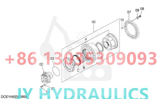 HITACHI ZX670LC-5B ZX670LC-5G ZX670LCH-5B ZX670LCH-5G ZX670LCR-5G ZX870-5G ZX870H-5G ZX870LC-5B ZX870LC-5G ZX870LCH-5G ZX870LCR-5G  EX1200-6 EXCAVATOR 4688059 YA60000958 TRAVEL MOTOR ROTARY GROUP AND SPARE PARTS