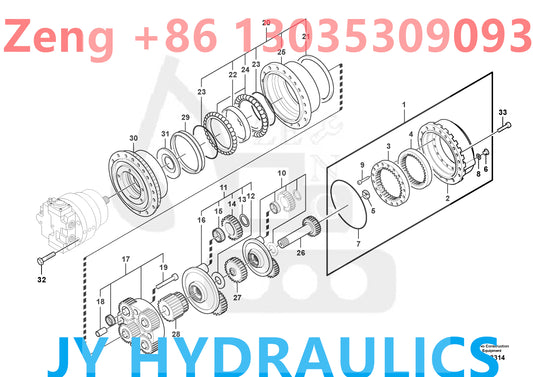VOLVO EC480D EXCAVATOR 8286646 8286647 8286648 TRAVEL REDUCTION GEARBOX