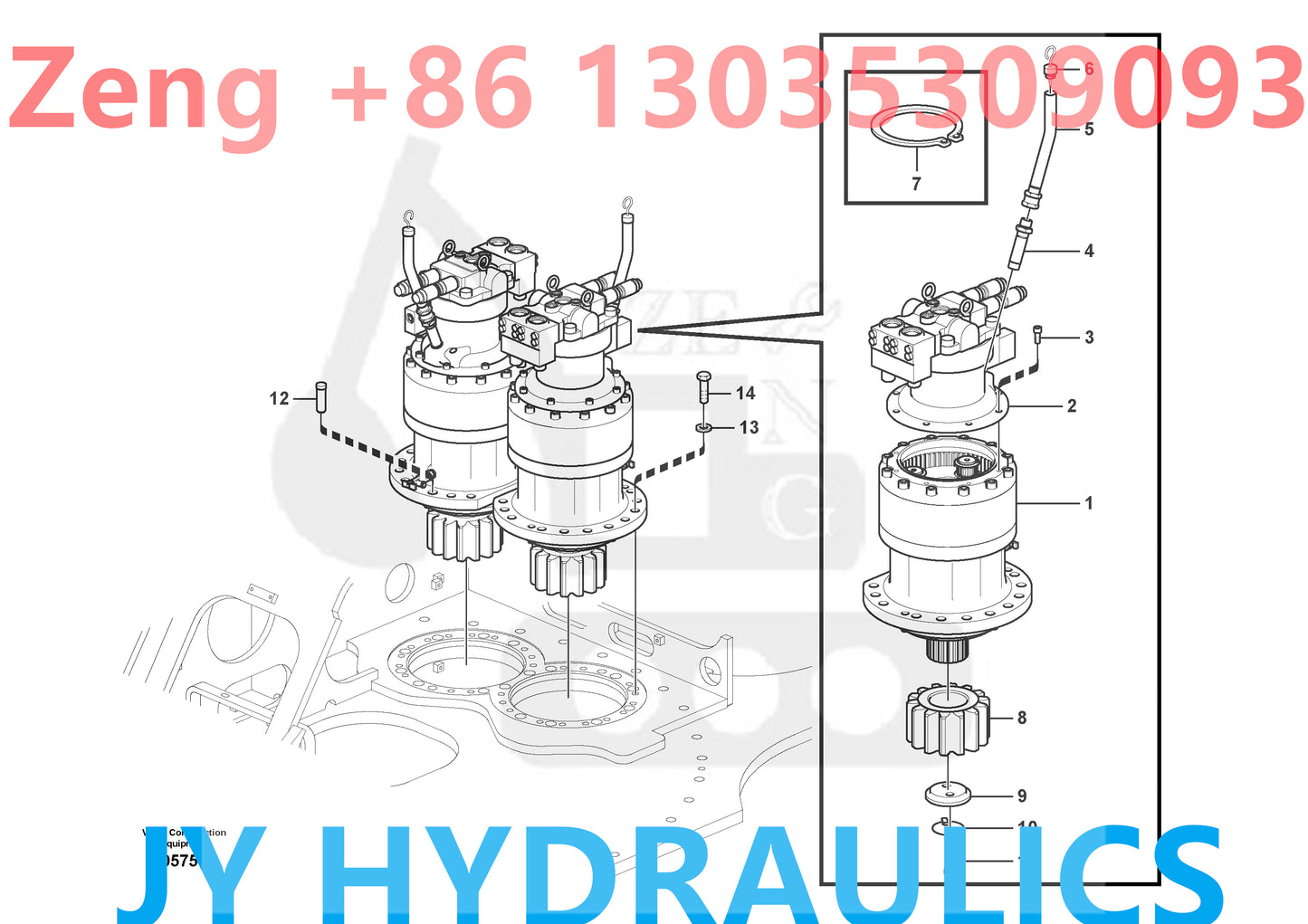VOLVO EC480D EC480DHR EC480E EC480EHR PL4809D EXCAVATOR VOE14612482 VOE14673219 SWING MOTOR PARTS