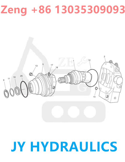 DOOSAN DX480LC DX520LC DX520LCA SOLAR 450LC-V SOLAR 470LC-V SOLAR 500LC-V EXCAVATOR 2401-6292A TRAVEL MOTOR PARTS