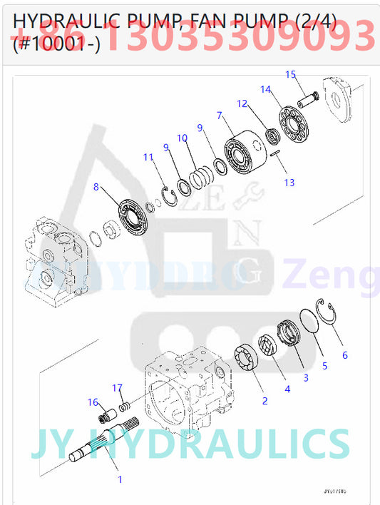 KOMATSU WA500-7 LOADER HYDRAULIC PUMP FAN PUMP PARTS