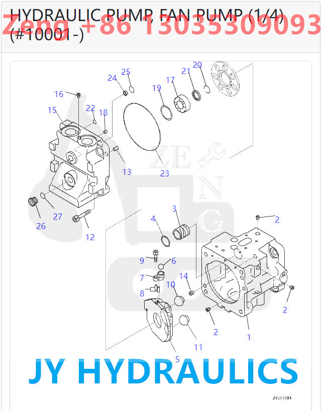 KOMATSU WA500-7 WHEEL LOADER  708-1T-00590 708-1T-01590 FAN PUMP ROTARY GROUP AND SPARE PARTS