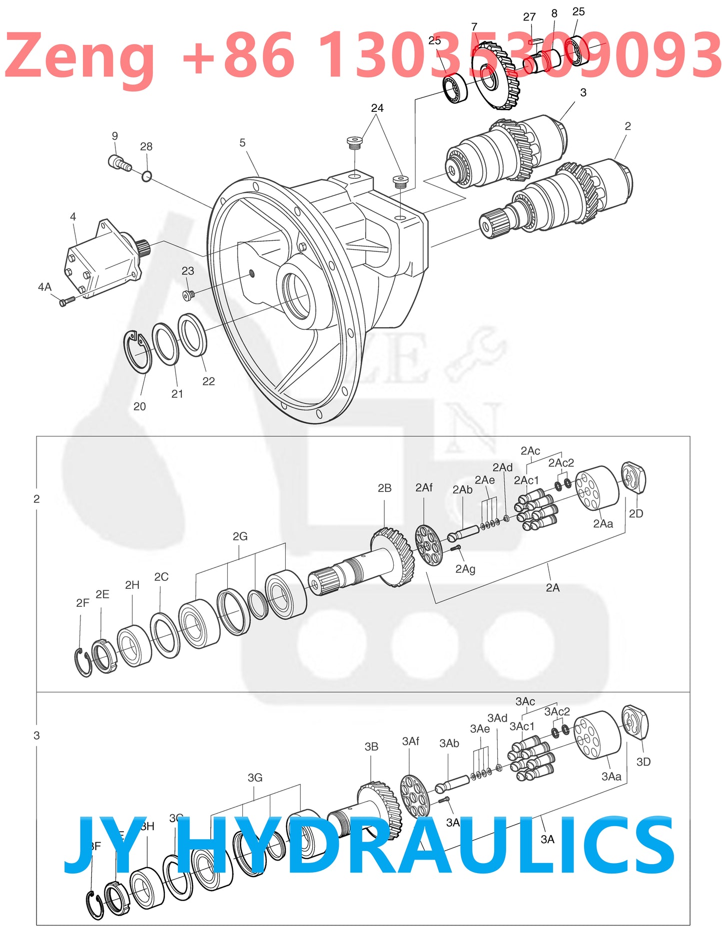 DOOSAN DX340LC DX350LC EXCAVATOR 400914-00249 K1004522B K1004522C HYDRAULIC PUMP ROTARY GROUP AND SPARE PARTS