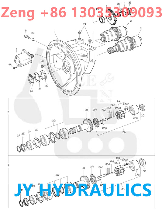 DOOSAN DX340LC DX350LC EXCAVATOR 400914-00249 K1004522B K1004522C HYDRAULIC PUMP ROTARY GROUP AND SPARE PARTS