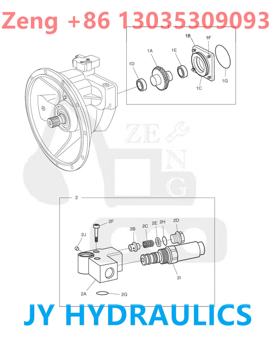 DOOSAN DX480LC DX520LC DX520LCA EXCAVATOR K1000288B 400914-00252  *NA00911  HYDRAULIC PUMP ROTARY GROUP AND SPARE PARTS