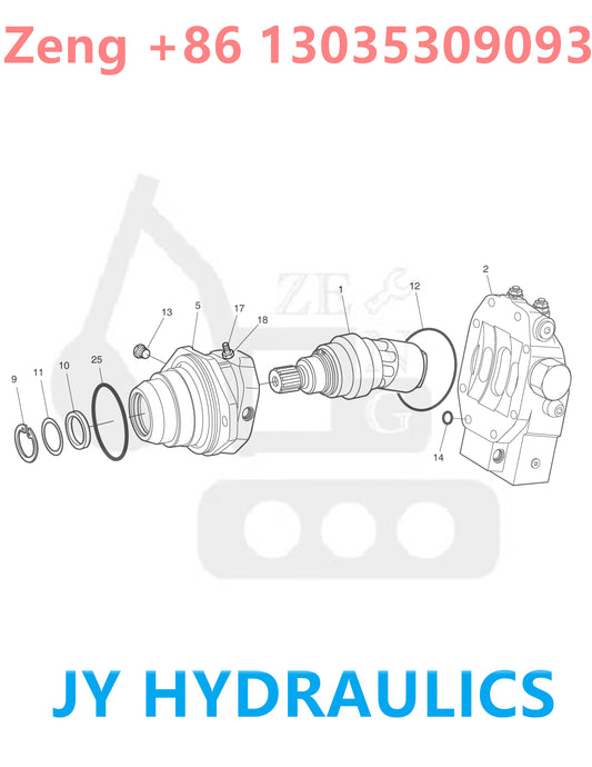 DOOSAN DX480LC DX520LC DX520LCA SOLAR 450LC-V SOLAR 470LC-V SOLAR 500LC-V EXCAVATOR 2401-6292A TRAVEL MOTOR PARTS