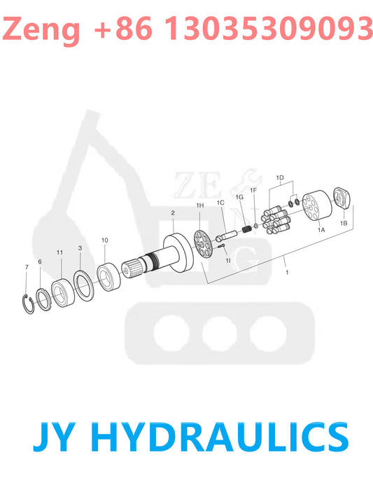 DOOSAN DX480LC DX520LC DX520LCA SOLAR 450LC-V SOLAR 470LC-V SOLAR 500LC-V EXCAVATOR 2401-6292A TRAVEL MOTOR ROTARY GROUP AND SPARE PARTS