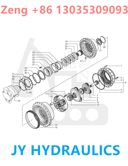 DOOSAN DX520LC DX520LCA TRAVEL REDUCTION GEAR 5001-10098