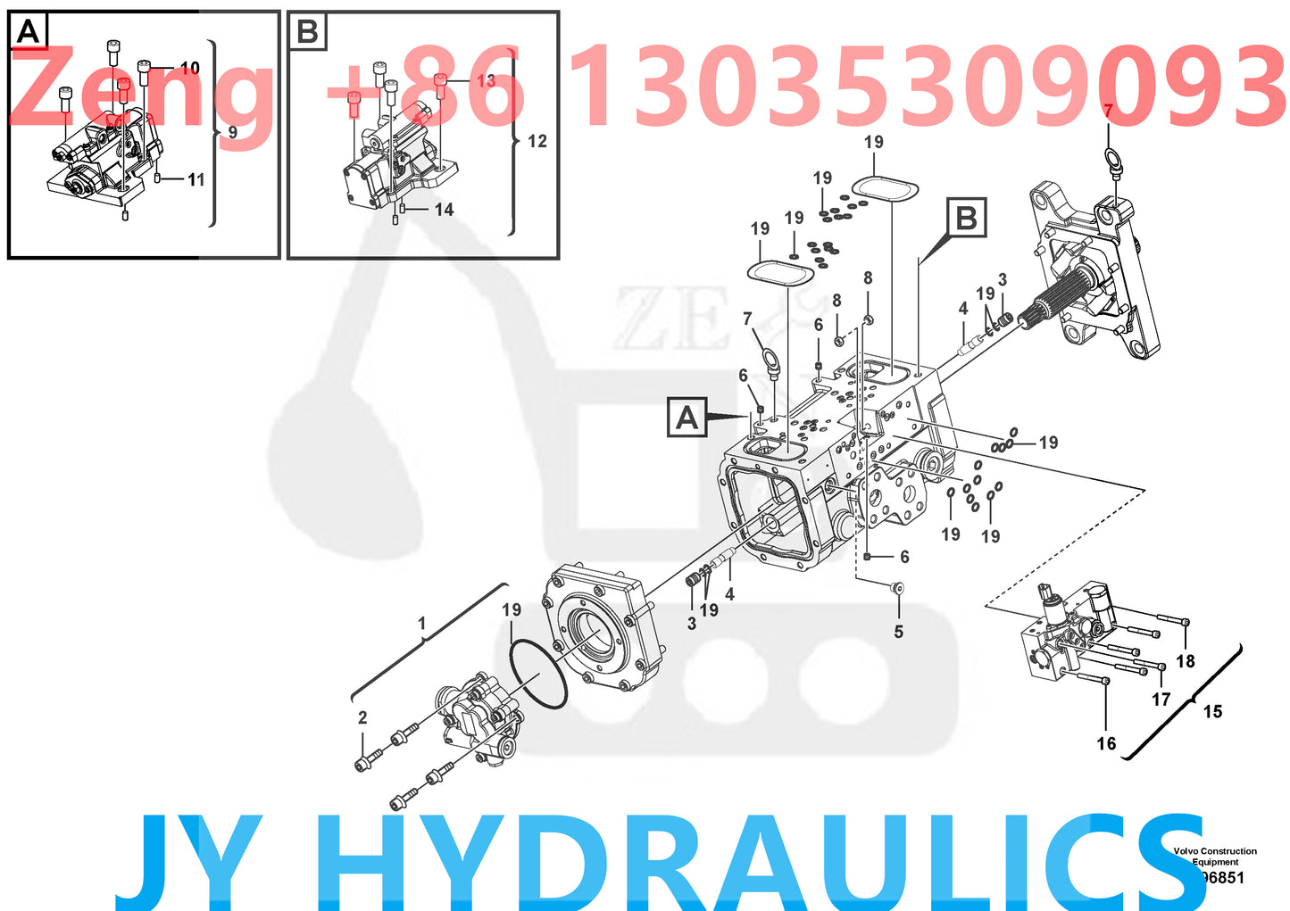 VOLVO EC200D EXCAVATOR VOE14715508 HDYRAULIC PUMP PARTS
