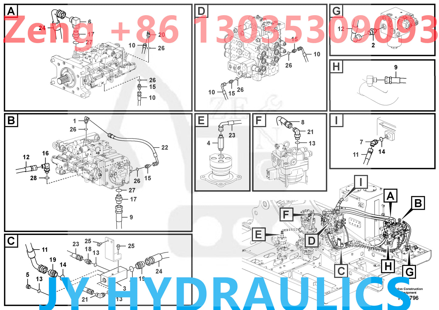 VOLVO EC200D EXCAVATOR VOE14715508 HDYRAULIC PUMP PARTS