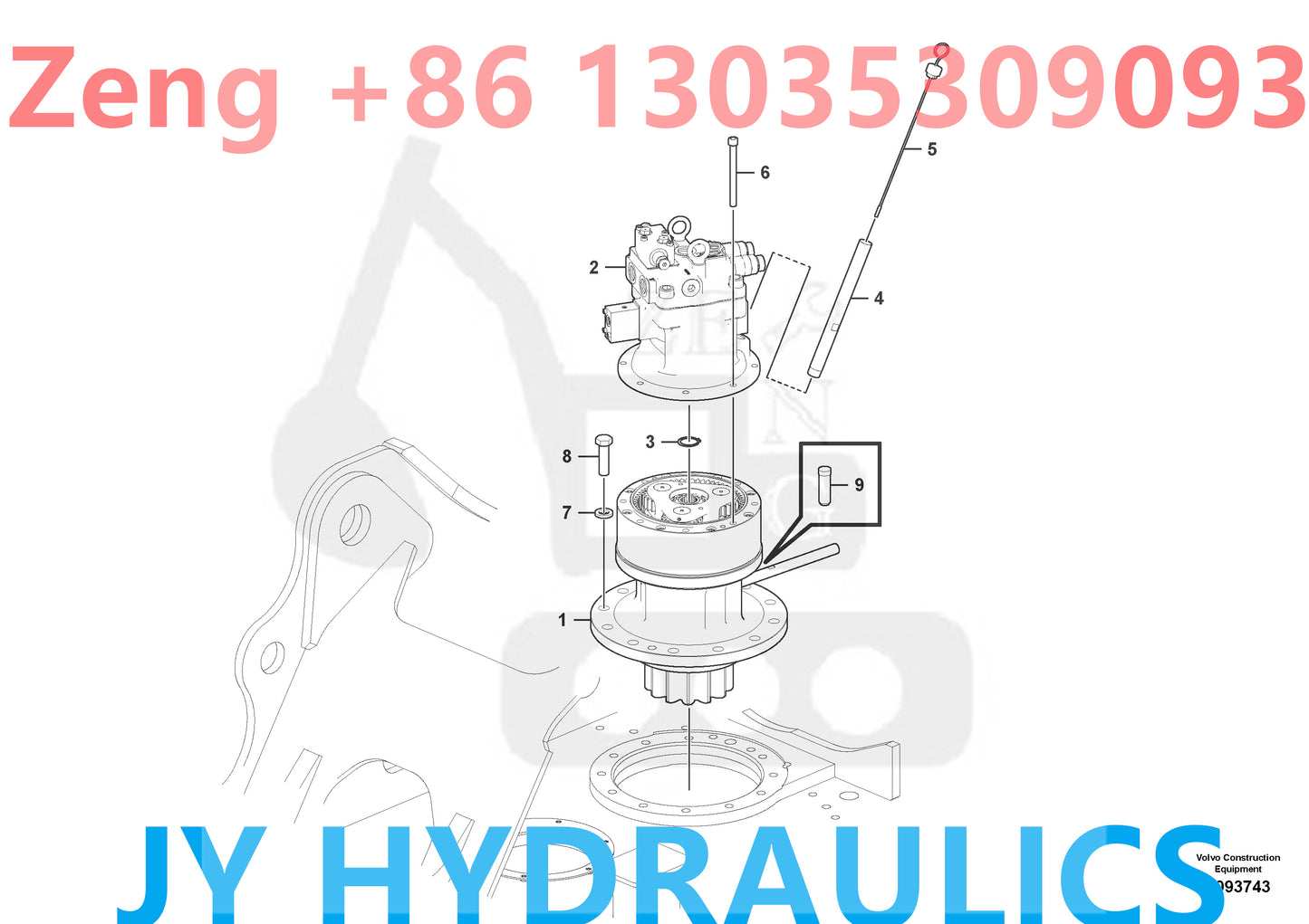 VOLVO EC200D EXCAVATOR VOE14715509 SWING MOTOR ROTARY GROUP AND SPARE PARTS