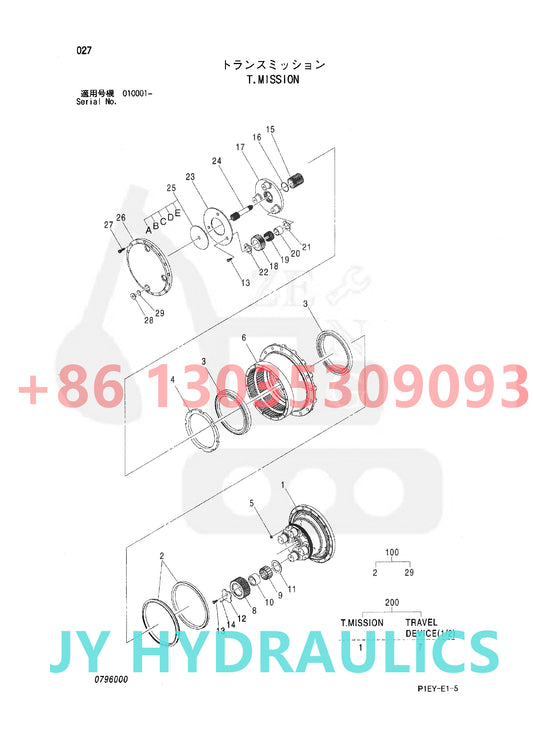 HITACHI ZX110 ZX110-E ZX110M ZX130L ZX130L-3 ZX130MT ZX135USL ZX135USL-3 EXCAVATOR TRAVEL REDUCTION GEARBOX PARTS