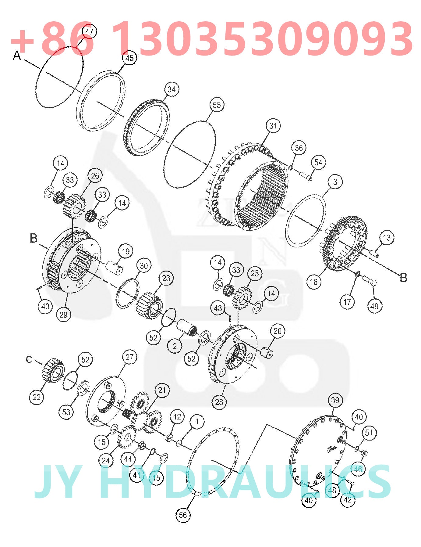 CATERPILLAR CAT349 CAT352 EXCAVATOR FINAL DRIVE TRAVEL REUDCTION GEARBOX PARTS