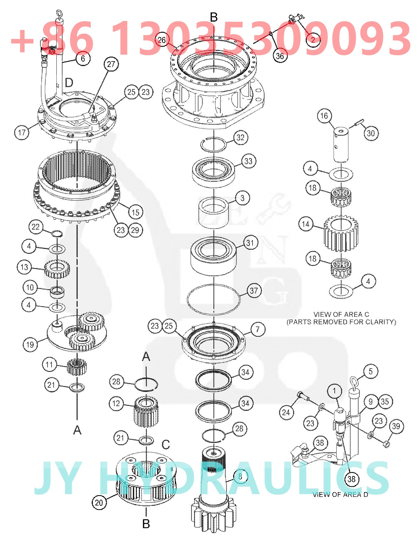 CATERPILLAR CAT349 CAT352 EXCAVATOR SWING DRIVE REDUCTION GEARBOX PARTS