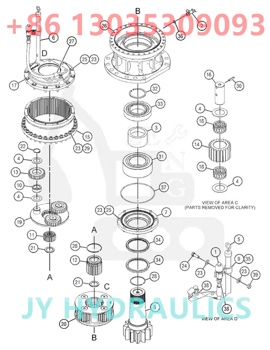 CATERPILLAR CAT349 CAT352 EXCAVATOR SWING DRIVE REDUCTION GEARBOX PARTS