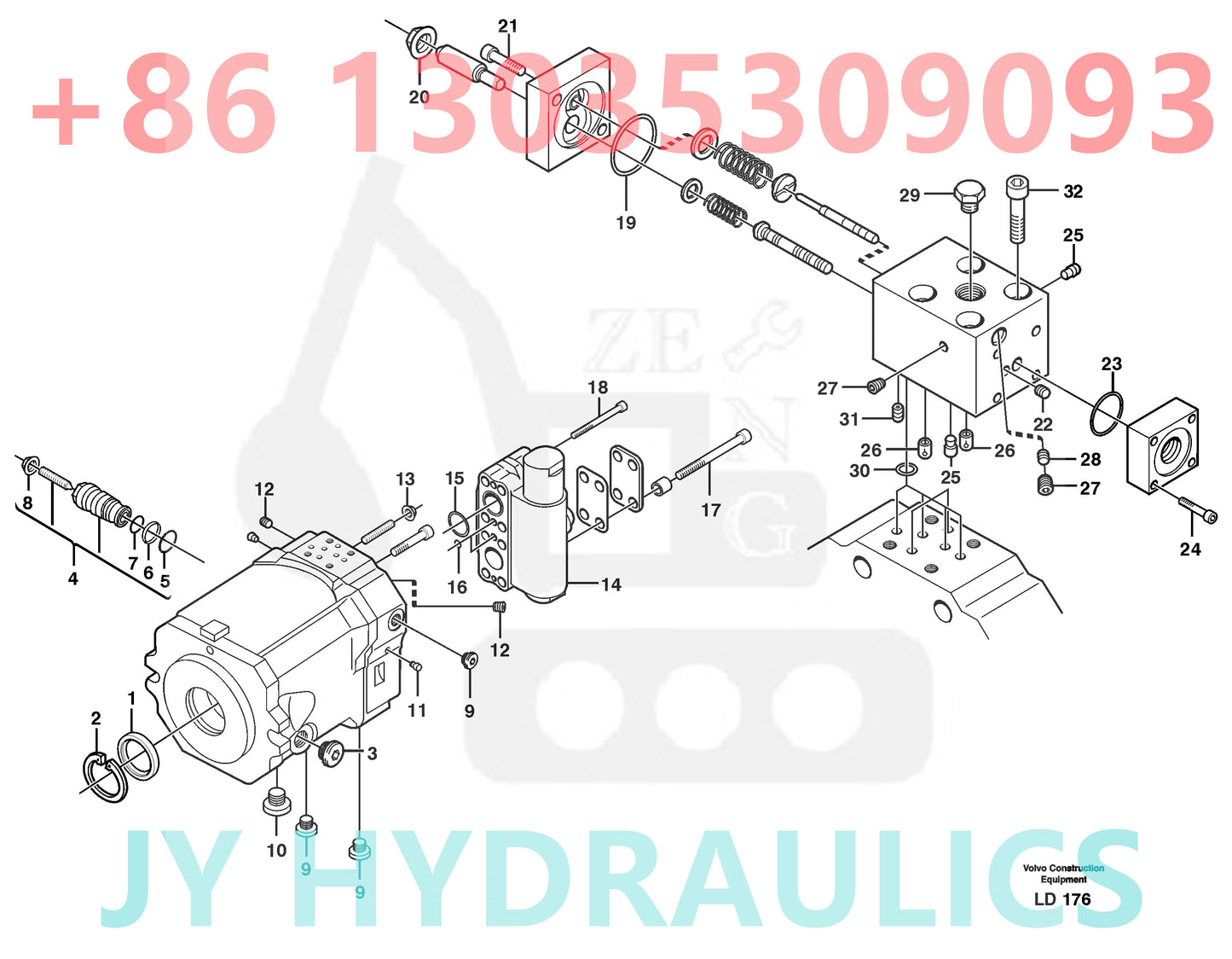VOLVO EW160 WHEEL EXCAVATOR VOE14370705 TRAVEL MOTOR