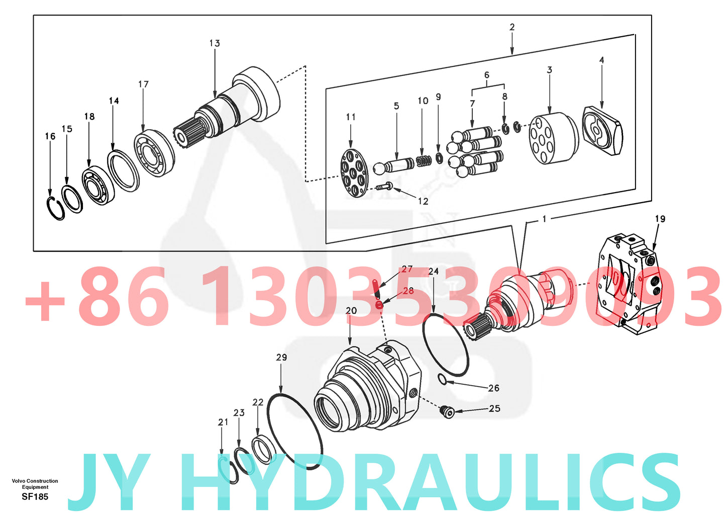 VOLVO EC460 EC460B EC480D FB2800C FBR2800C EXCAVATOR VOE14569653 TRAVEL MOTOR PARTS