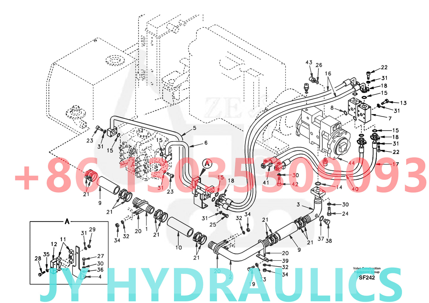 VOLVO EC460 EXCAVATOR SA1142-06230 HYDRAULIC PUMP PARTS