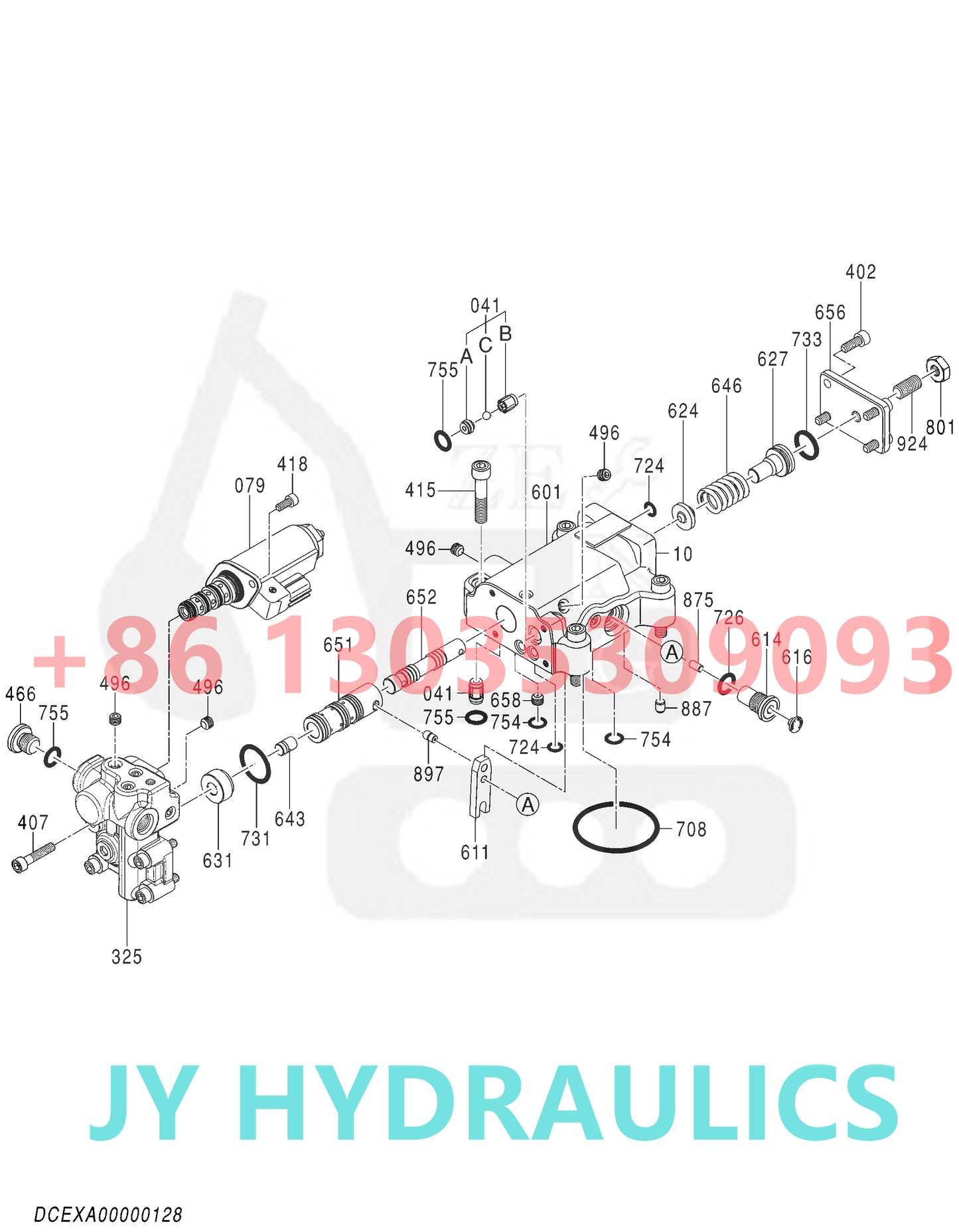 HITACHI ZX670LC-5G EXCAVATOR XA00000128 REGULATOR XB00001266 SOLENOID VALVE