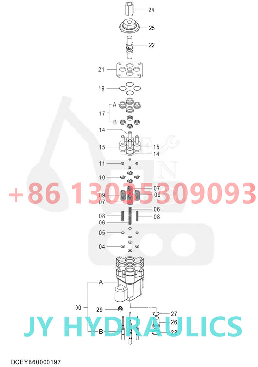 HITACHI ZX670LC-5G EXCAVATOR SWING MOTOR YB60000197 YB60000202 PILOT VALVE 9759157 9759158 PUSHER