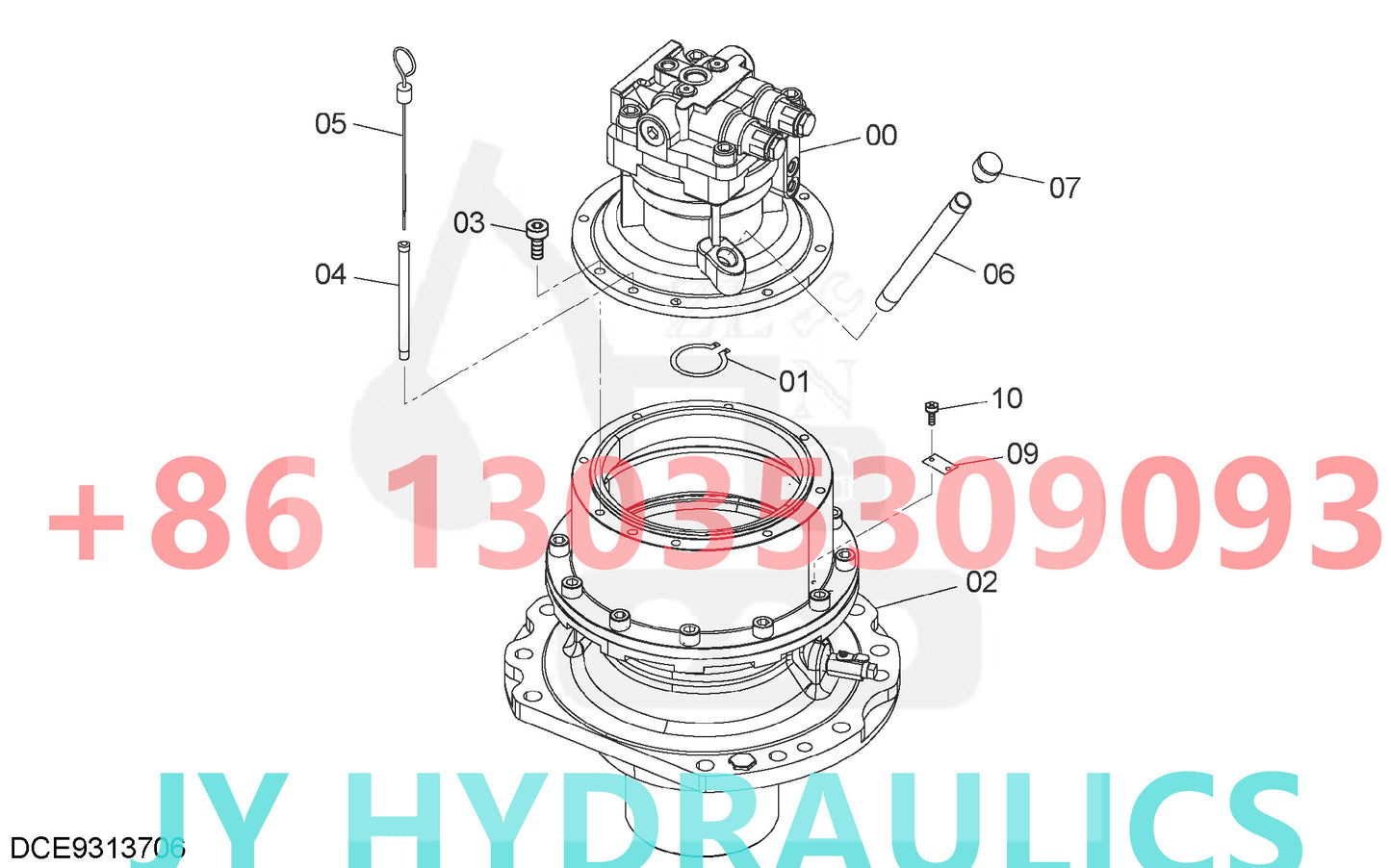 HITACHI ZX650LC-3 ZX670LC-5B ZX670LC-5G ZX670LCH-3 ZX670LCH-5B ZX670LCH-5G EXCAVATOR 4651137 9313706(R) 9313711(L) SWING MOTOR ROTARY GROUP
