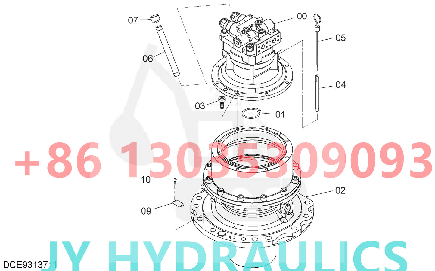 HITACHI ZX650LC-3 ZX670LC-5B ZX670LC-5G ZX670LCH-3 ZX670LCH-5B ZX670LCH-5G EXCAVATOR 4651137 9313706(R) 9313711(L) SWING MOTOR ROTARY GROUP