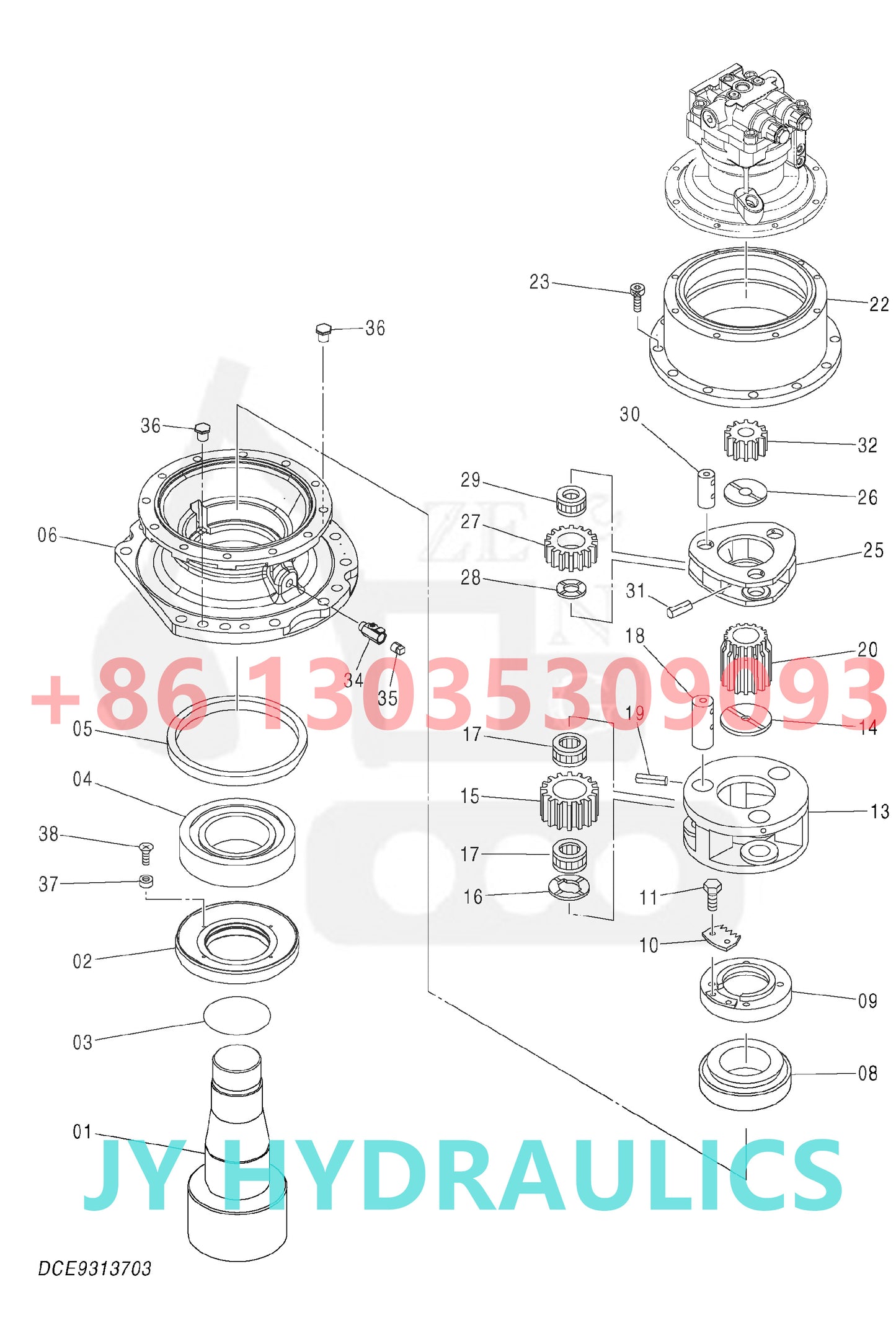 HITACHI ZX670LC-5G EXCAVATOR SWING REDUCTION GEARBOX PARTS