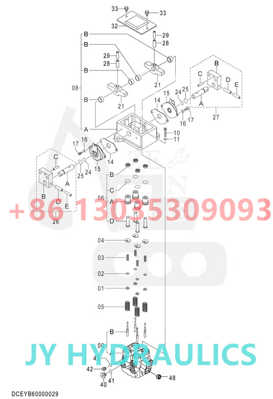 HITACHI ZX670LC-5G EXCAVATOR TRAVEL MOTOR YB60000029 YB60000033 PILOT VALVE 9226367 PUSHER ASSY