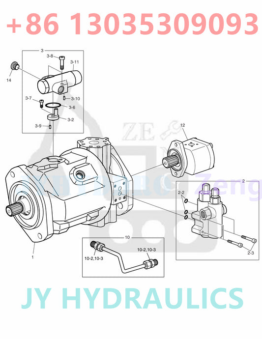 DOOSAN DX80R E80 EXCAVATOR 401-00327 K1029884A INSTALLATION PUMP ROATRY GROUP AND SPARE PARTS