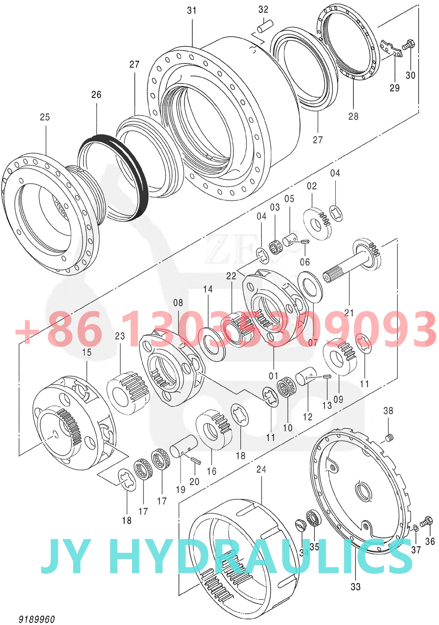 HITACHI ZX450-3 T.MISSION (TRAVEL)