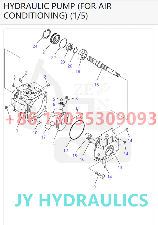 KOMATSU PC30MR-2 PC35MR-2 EXCAVATOR 708-1S-00611 708-1S-01253 HYDRAULIC PUMP PARTS