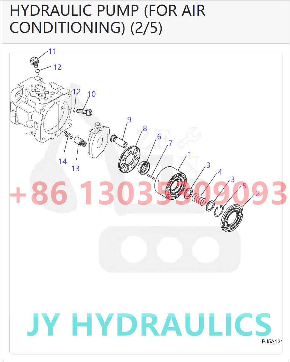 KOMATSU PC30MR-2 PC35MR-2 EXCAVATOR 708-1S-00611 708-1S-01253 HYDRAULIC PUMP ROTARY GROUP AND SPARE PARTS