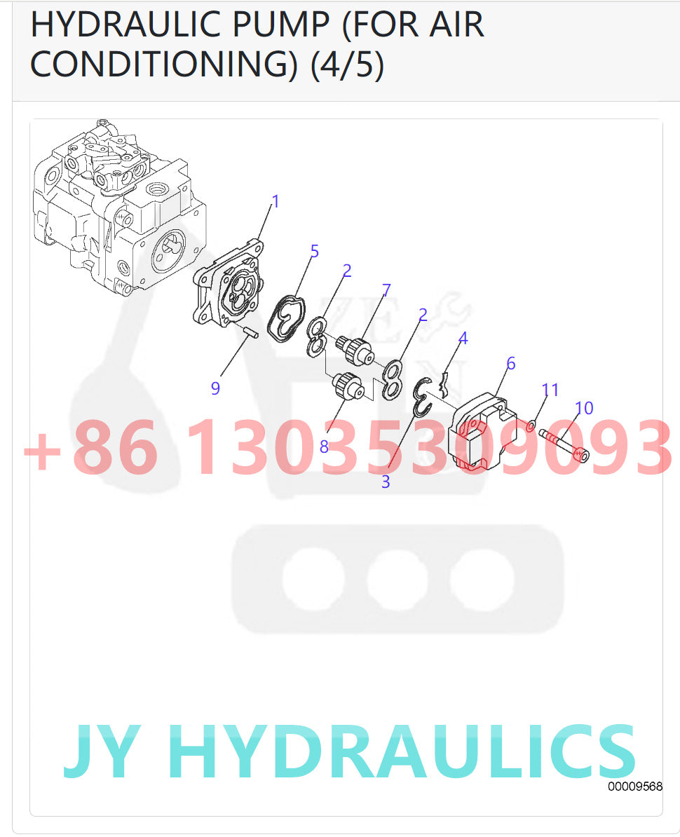 KOMATSU PC30MR-2 PC35MR-2 EXCAVATOR 708-1S-00611 708-1S-01253 HYDRAULIC PUMP ROTARY GROUP AND SPARE PARTS