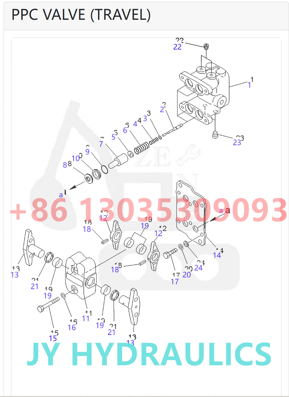 KOMTASU 702-16-01950 PPC valve 702-16-53170 piston