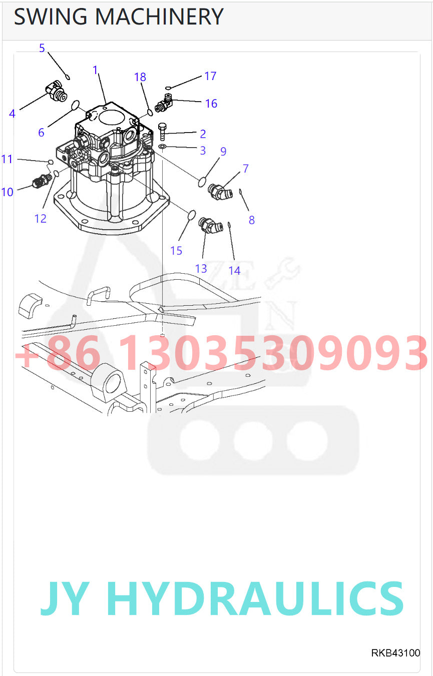 KOMATSU PC30MR-2 PC30MR-2-B PC30MR-2-D PC30MR-3 PC35MR-2-A PC35MR-2-B PC35MR-3 EXCAVATOR 708-7R-00360 SWING MOTOR ROTARY GROUP