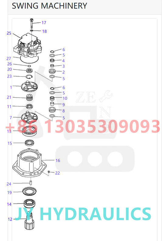 KOMATSU PC30MR-2 PC30MR-2-B PC30MR-2-D PC30MR-3 PC35MR-2-A PC35MR-2-B PC35MR-3 EXCAVATOR 708-7R-00360 SWING MACHINERY