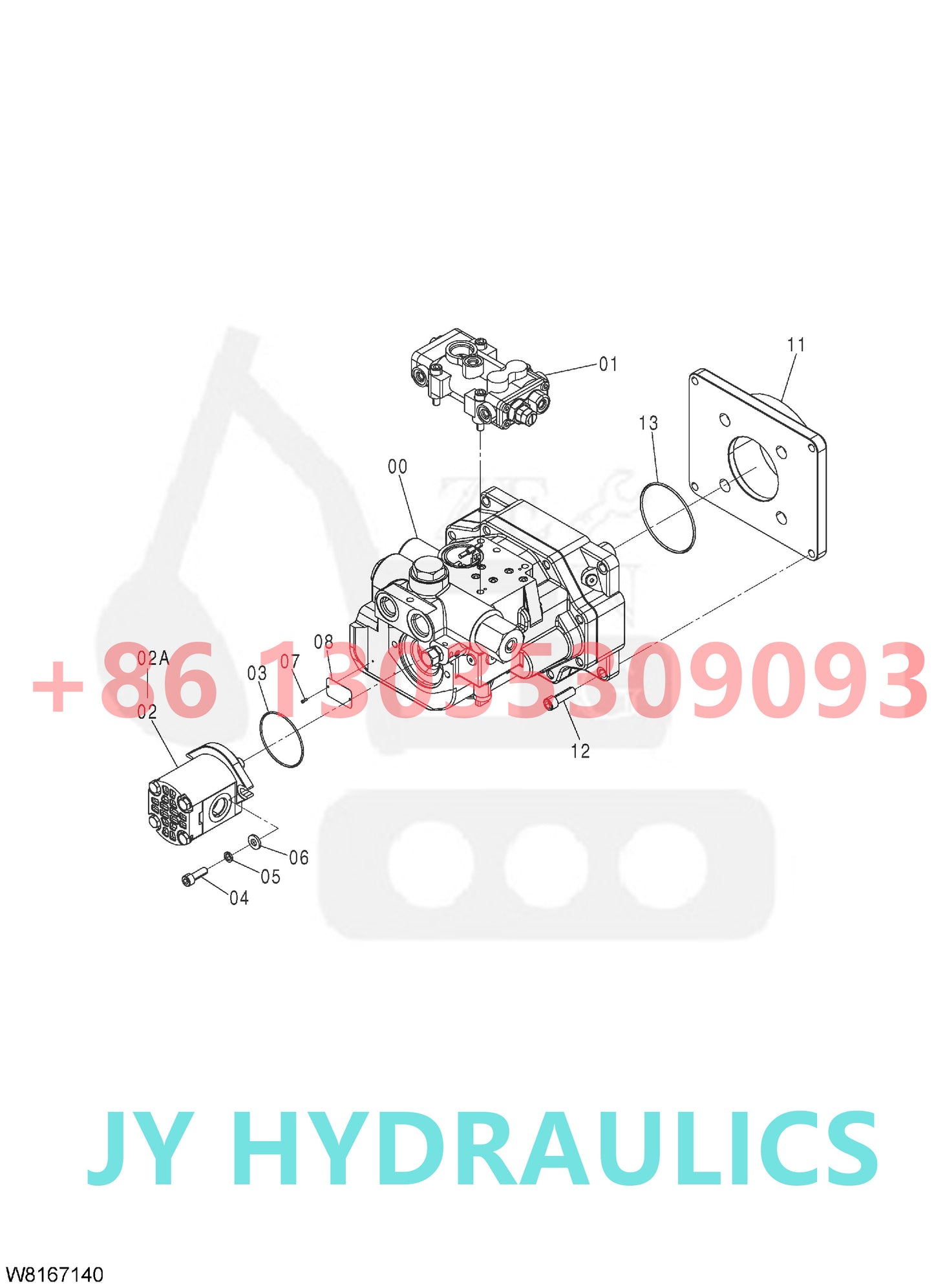 HITACHI ZW220 ZW220-HCMF WHEEL LOADER 263G7-12021 263G7-12022 HYDRAULIC PUMP ROTARY GROUP AND SPARE PARTS