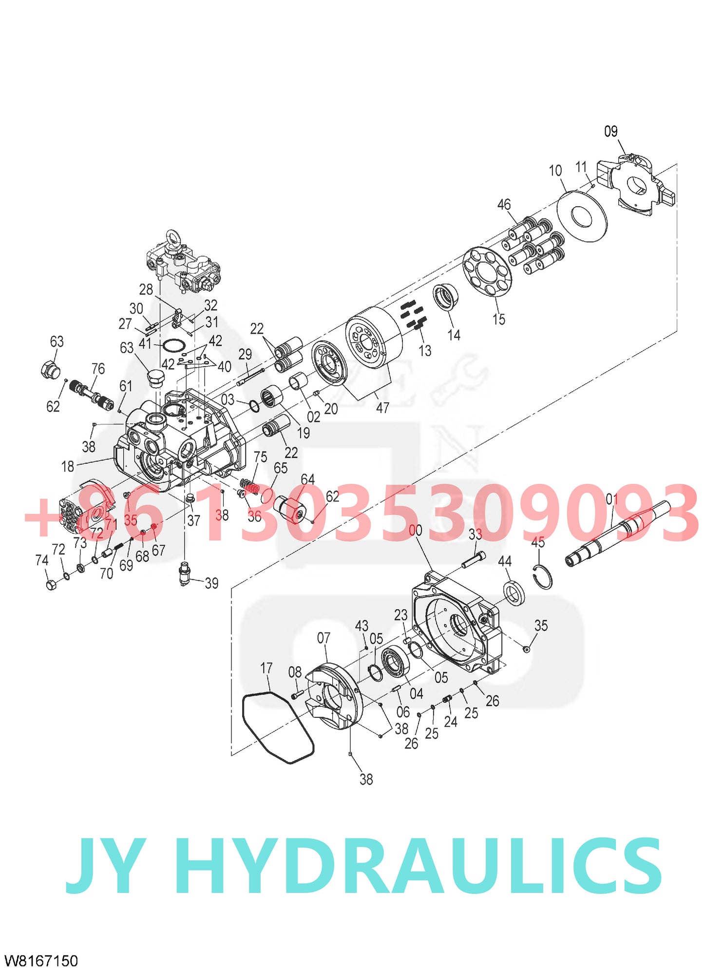 HITACHI ZW220 ZW220-HCMF WHEEL LOADER 263G7-12021 263G7-12022 HYDRAULIC PUMP ROTARY GROUP AND SPARE PARTS