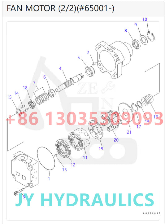 KOMATSU WA380-6 WA430-6 WA430-6E0 WA450-6 WA470-6 WA470-6 WA480-6 GD675-3A WHEEL LOADER 708-7S-00550 FAN MOTOR PARTS