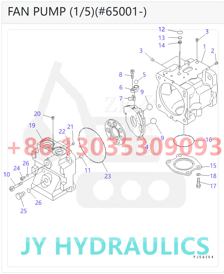 KOMATSU D375A-5 D375A-5E0 WA380-6 WA430-6 WA450-6 WA470-6 WA470-6A WA480-6 WHEEL LOADER 708-1S-00940 708-1S-01940 FAN PUMP ROTARY GROUP AND SPARE PARTS