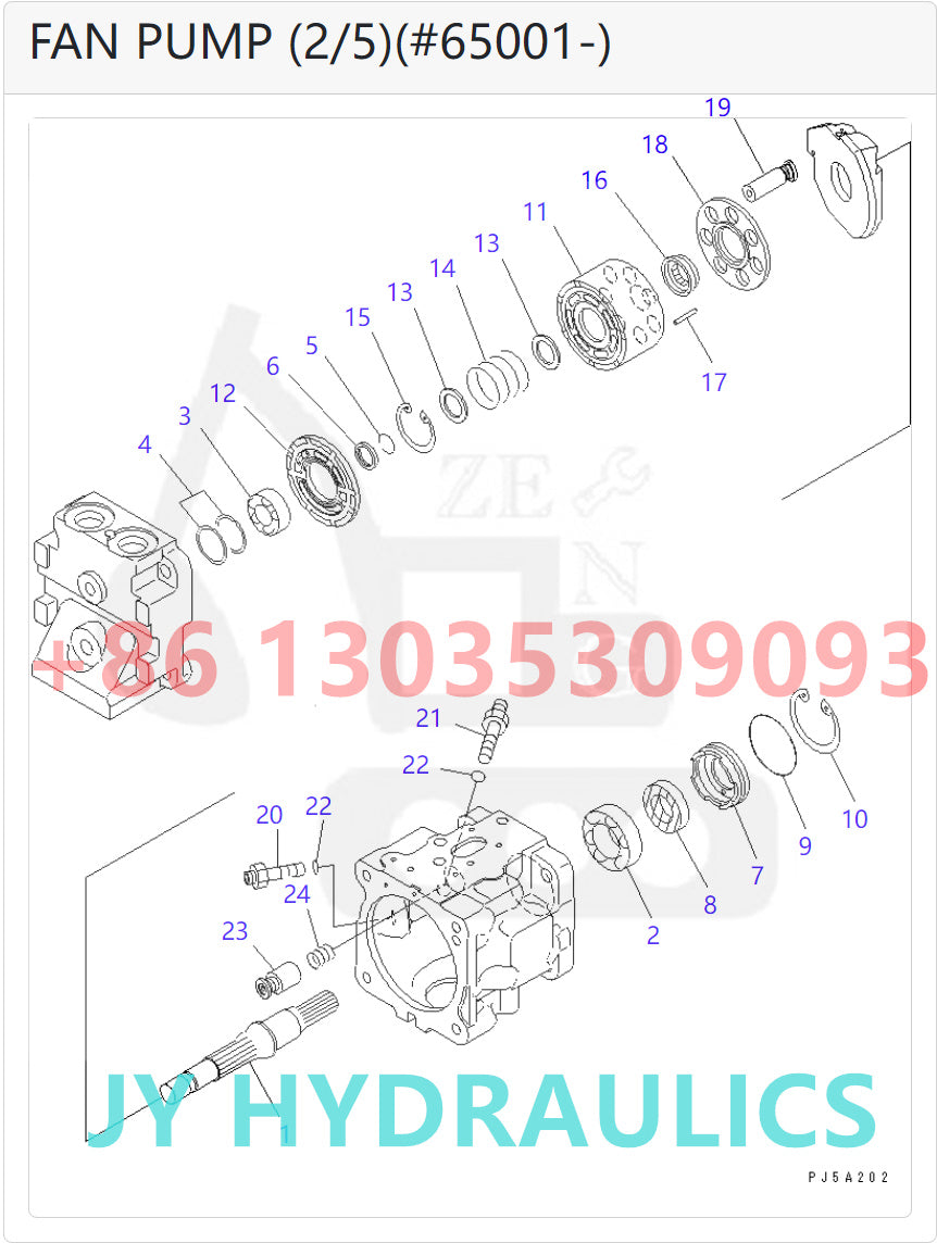 KOMATSU D375A-5 D375A-5E0 WA380-6 WA430-6 WA450-6 WA470-6 WA470-6A WA480-6 WHEEL LOADER 708-1S-00940 708-1S-01940 FAN PUMP ROTARY GROUP AND SPARE PARTS