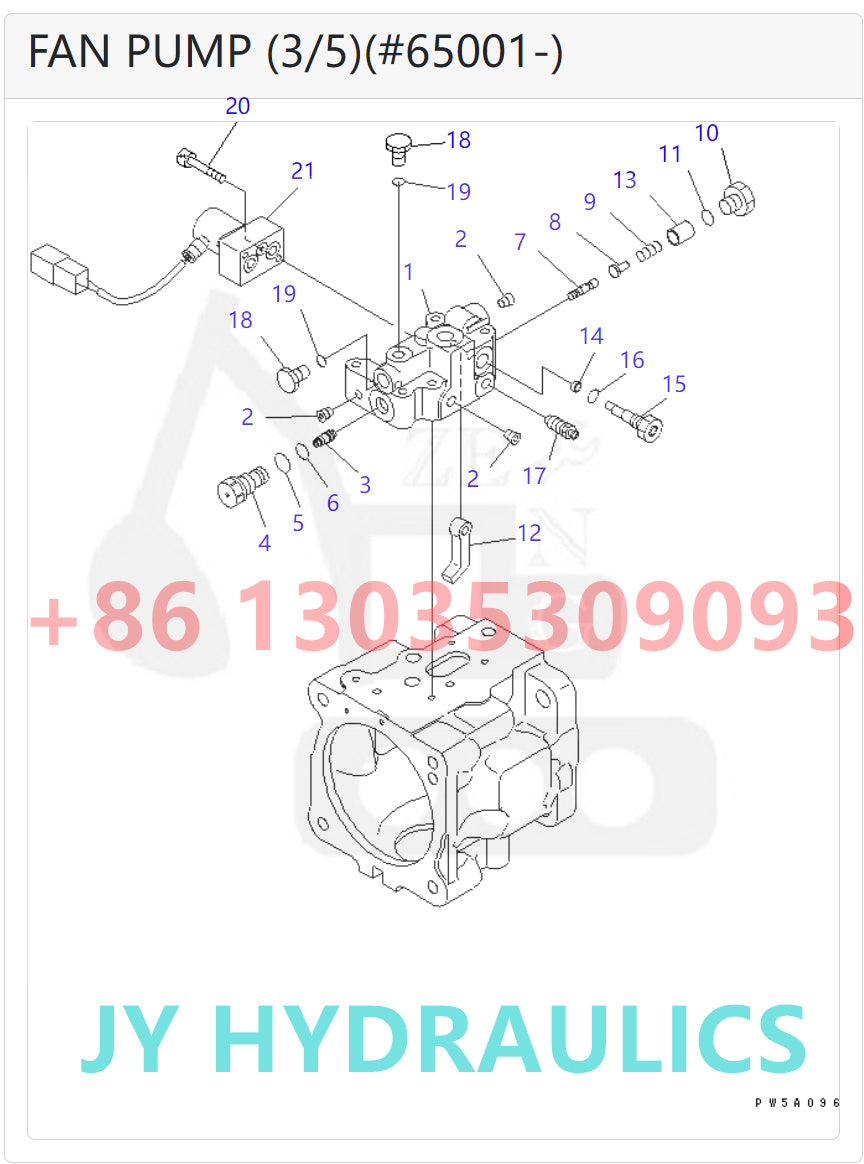 KOMATSU D375A-5 D375A-5E0 WA380-6 WA430-6 WA450-6 WA470-6 WA470-6A WA480-6 WHEEL LOADER 708-1S-00940 708-1S-01940 FAN PUMP ROTARY GROUP AND SPARE PARTS