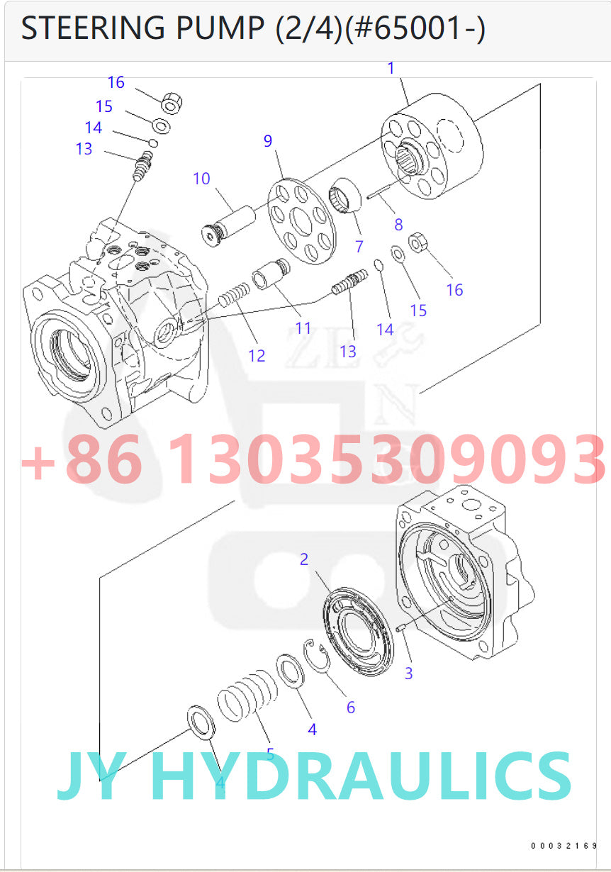 KOMATSU WA380-6 WA430-6 WA430-6E0 WHEEL LOADER 708-1U-00120 708-1U-01122 708-1U-00150 708-1U-00151 STEERING PUMP PARTS