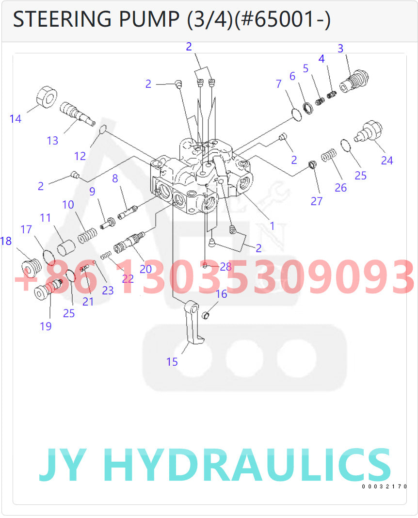 KOMATSU WA380-6 WA430-6 WA430-6E0 WHEEL LOADER 708-1U-00120 708-1U-01122 708-1U-00150 708-1U-00151 STEERING PUMP PARTS