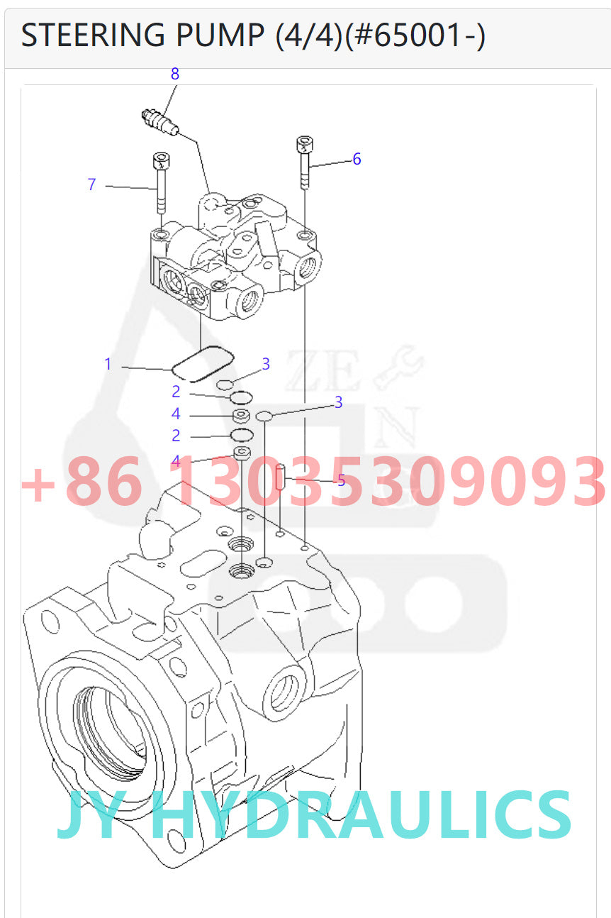 KOMATSU WA380-6 WA430-6 WA430-6E0 WHEEL LOADER 708-1U-00120 708-1U-01122 708-1U-00150 708-1U-00151 STEERING PUMP PARTS