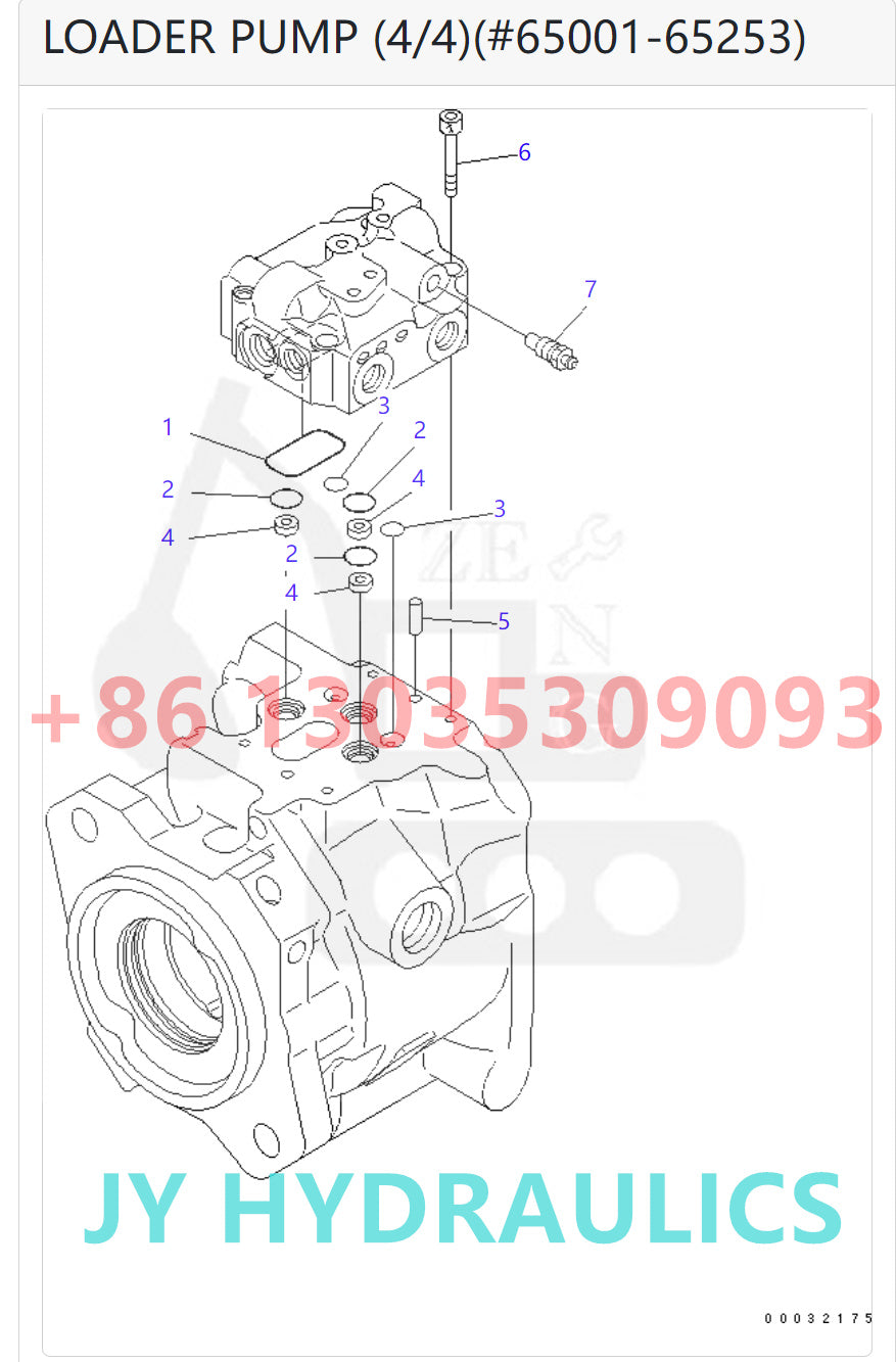 KOMATSU WA380-6 WA430-6 WA430-6E0 WHEEL LOADER 708-1W-00860 708-1W-00881 708-1W-00882 708-1W-01812 708-1W-01881 708-1W-01882 LOADER PUMP ROTARY GROUP